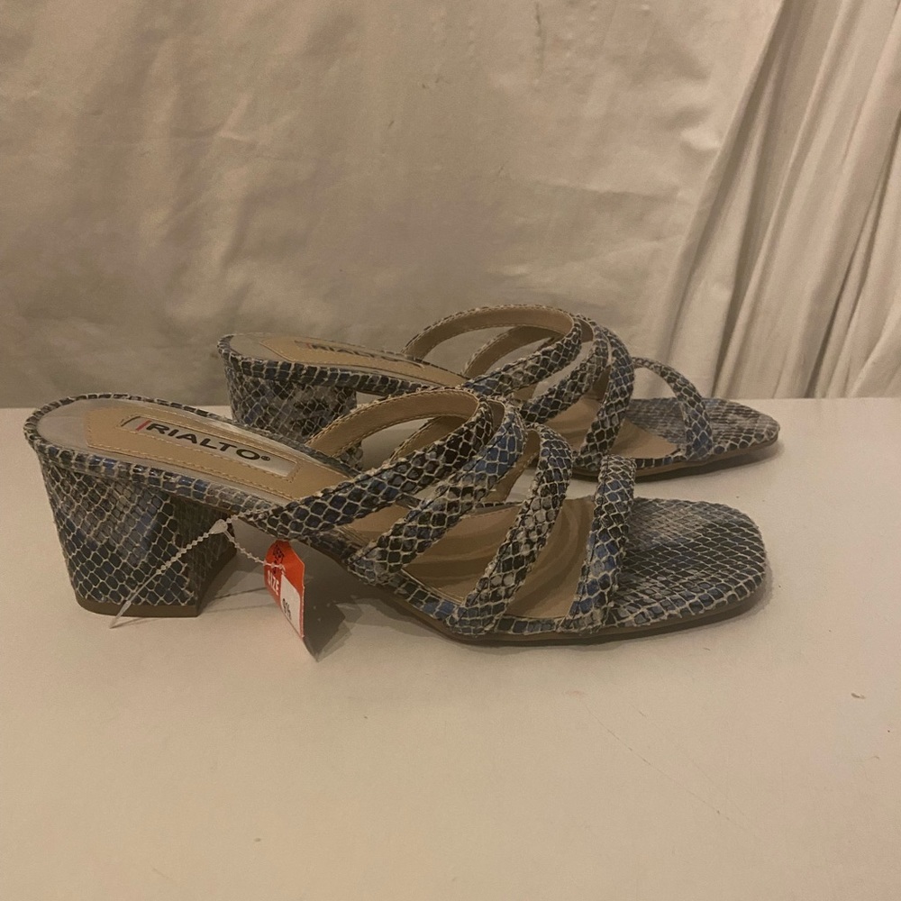 Rialto blue/black snakeskin slide on shoes size 9.5 NWT